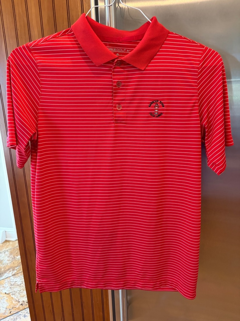 Nike Red Striped Polo Shirt